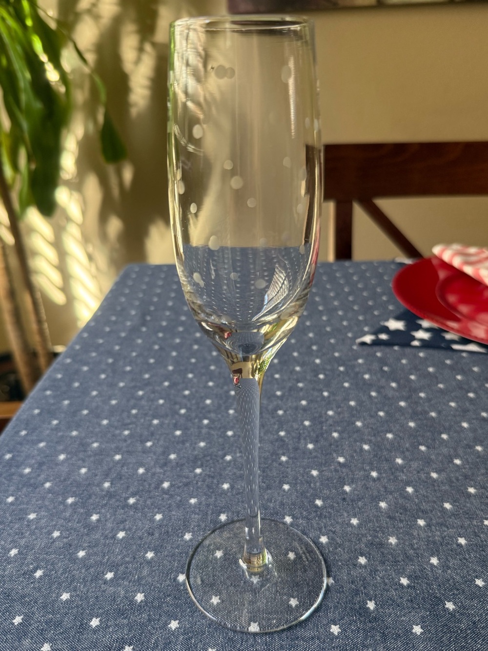 KATE SPADE By LENOX Larabee Dot CHAMPAGNE GLASS / 10.25 Inch / DISCONTINUED